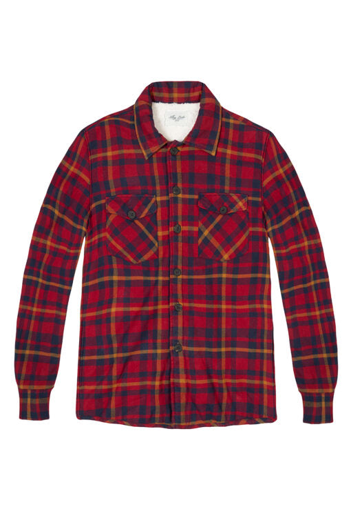 Overshirt Check Fur Red