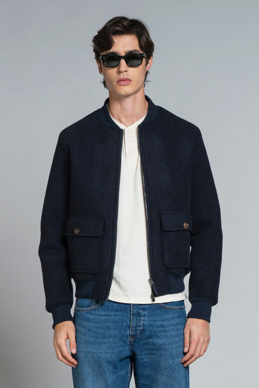 Giacca Bomber Cameron Mix Wool Navy