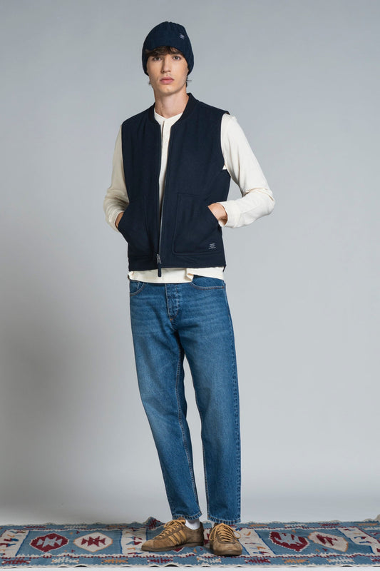 Gilet Martin Mix Wool Navy Double Face