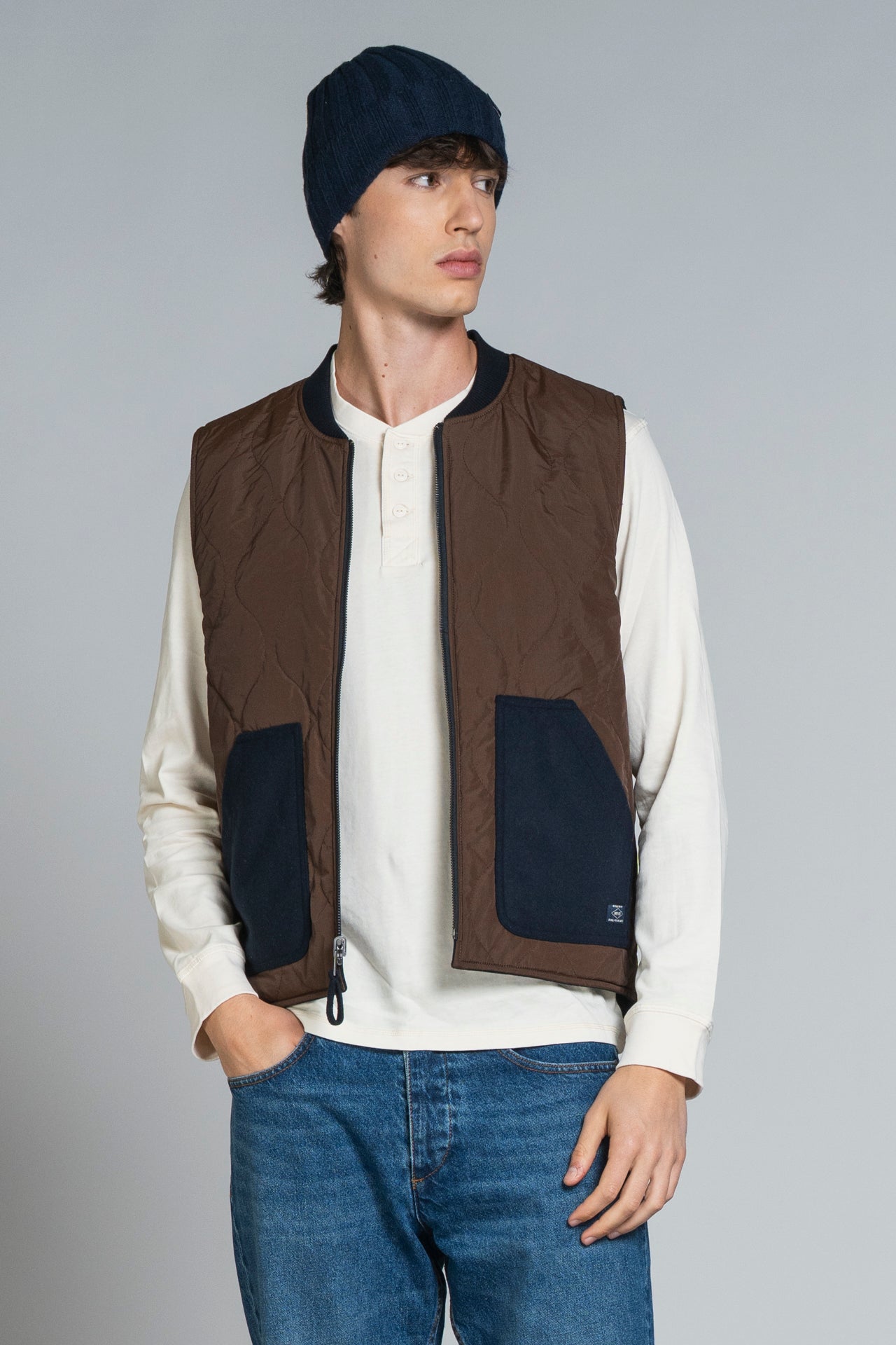 Gilet Martin Mix Wool Navy Double Face