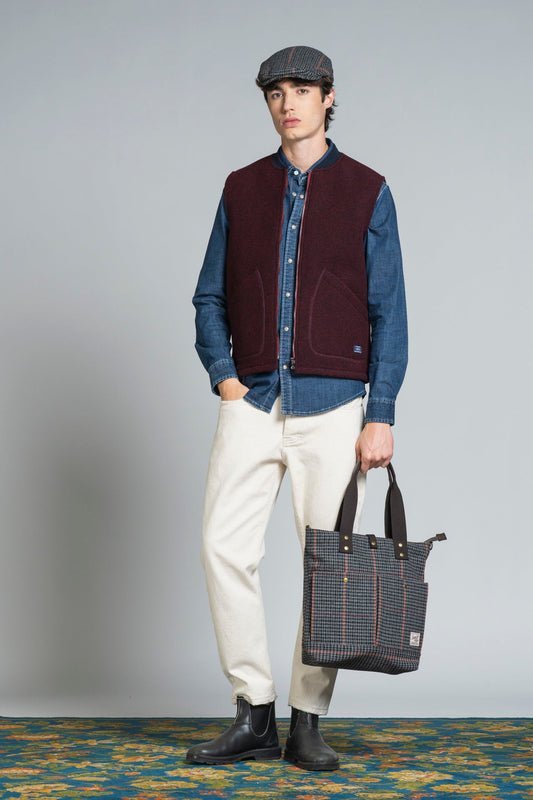 Gilet Terry Mix Wool Bordeaux