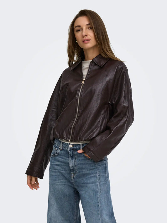 Giacca Masja Leather Bomber Chocolate Torte