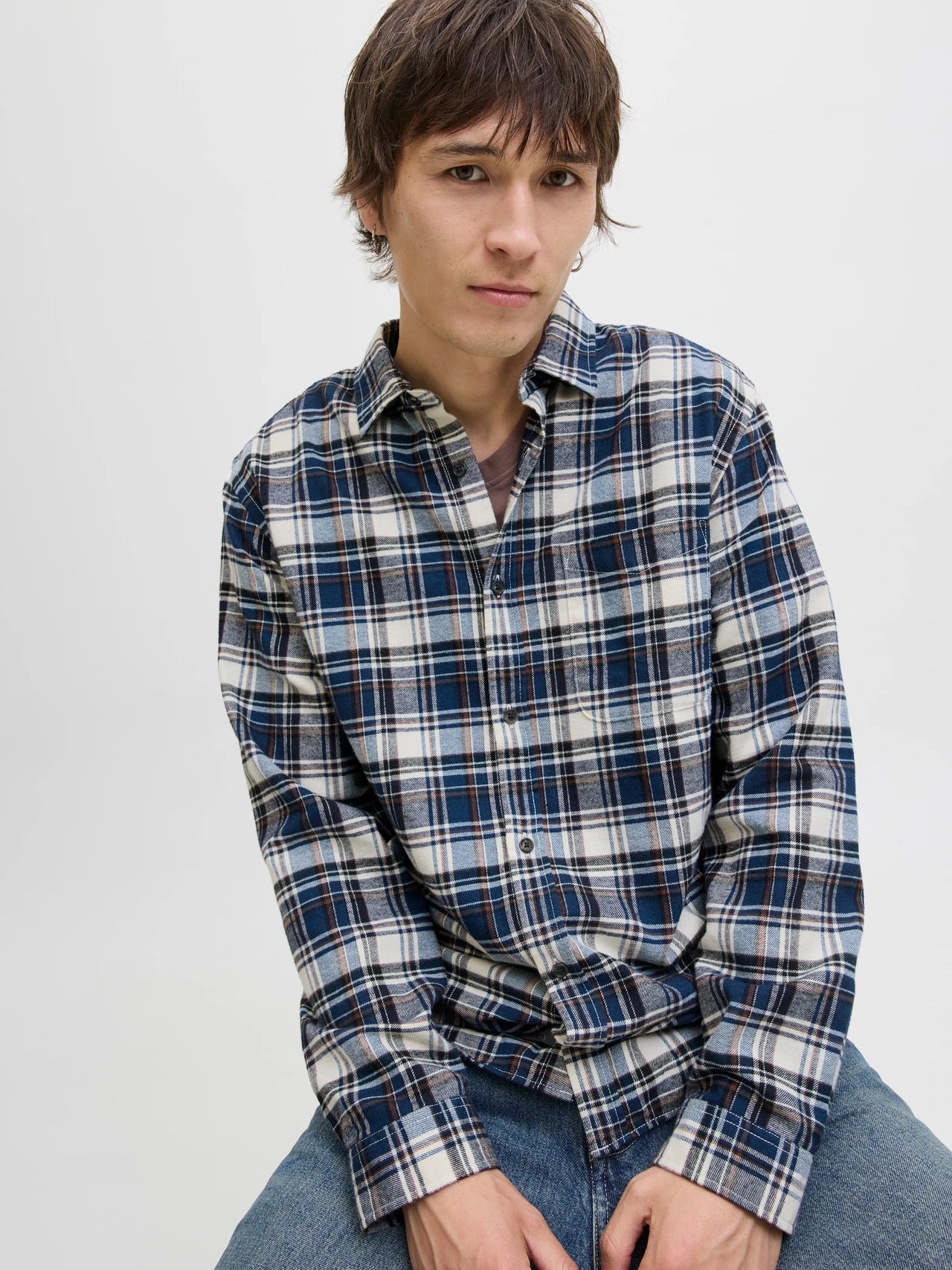 Camicia James Flannel Navy Blazer
