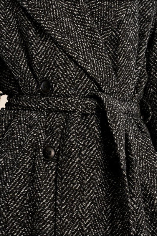 Cappotto Herringbone Black
