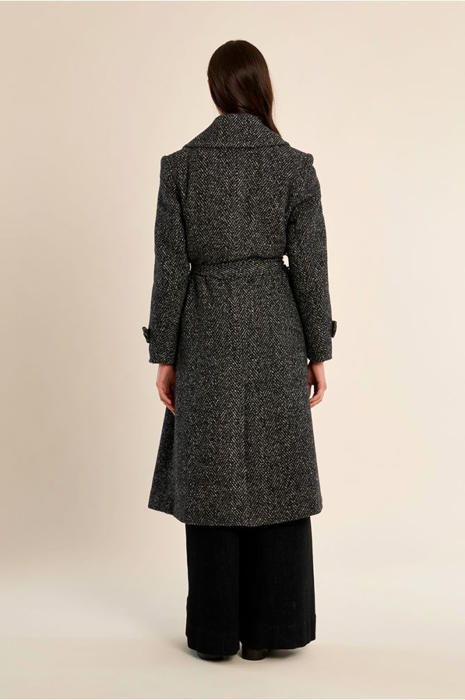 Cappotto Herringbone Black