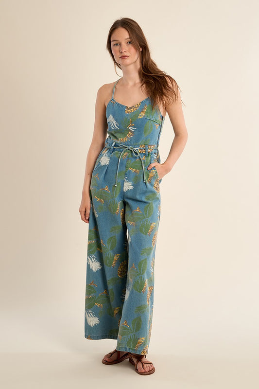Salopette Denim Printed