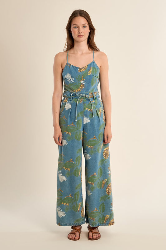 Salopette Denim Printed