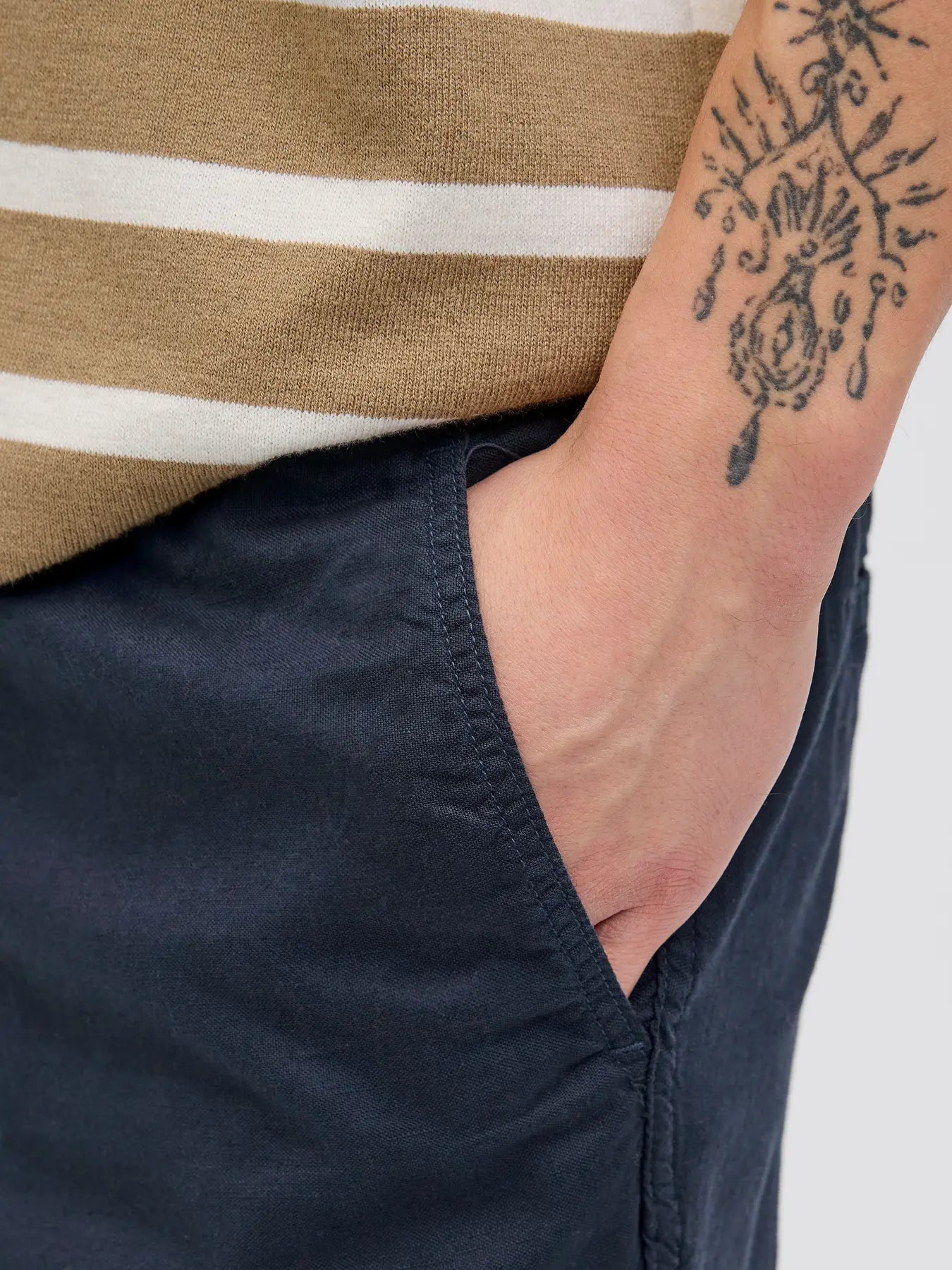 Bermuda Jaiden Linen Navy