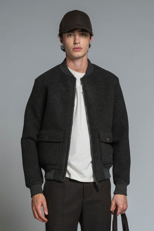 Giacca Bomber Cameron Mix Wool Military Green
