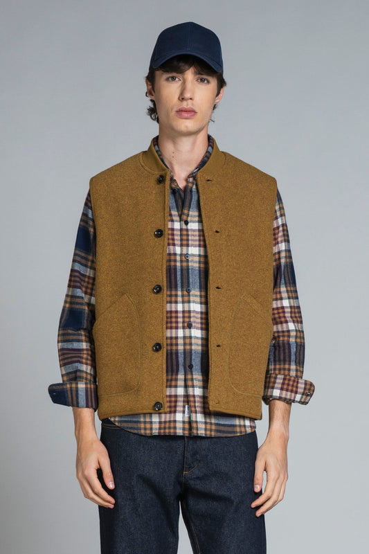 Gilet Dean Mix Wool Ocra