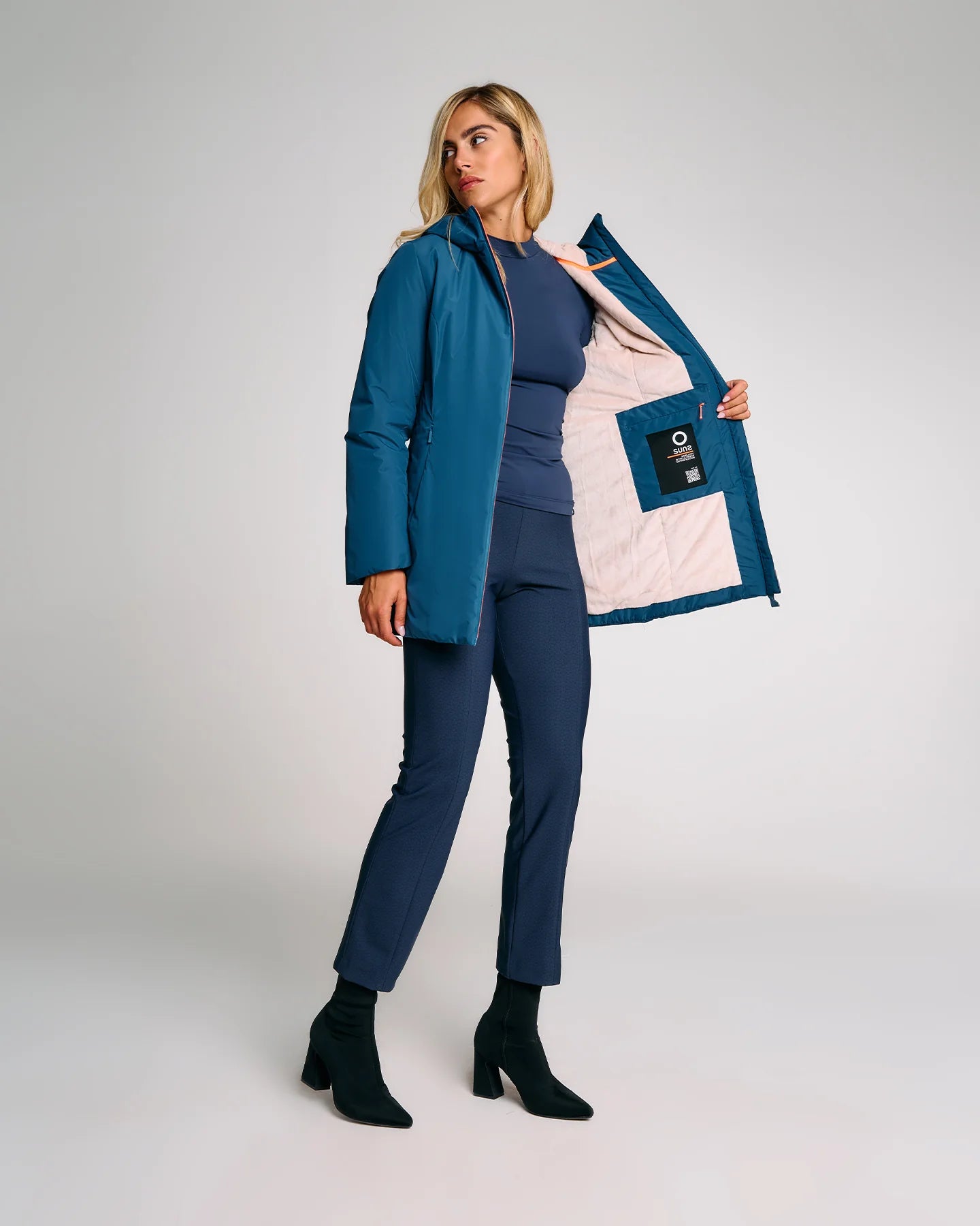 Giacca Aurelia Long Velour Petrol
