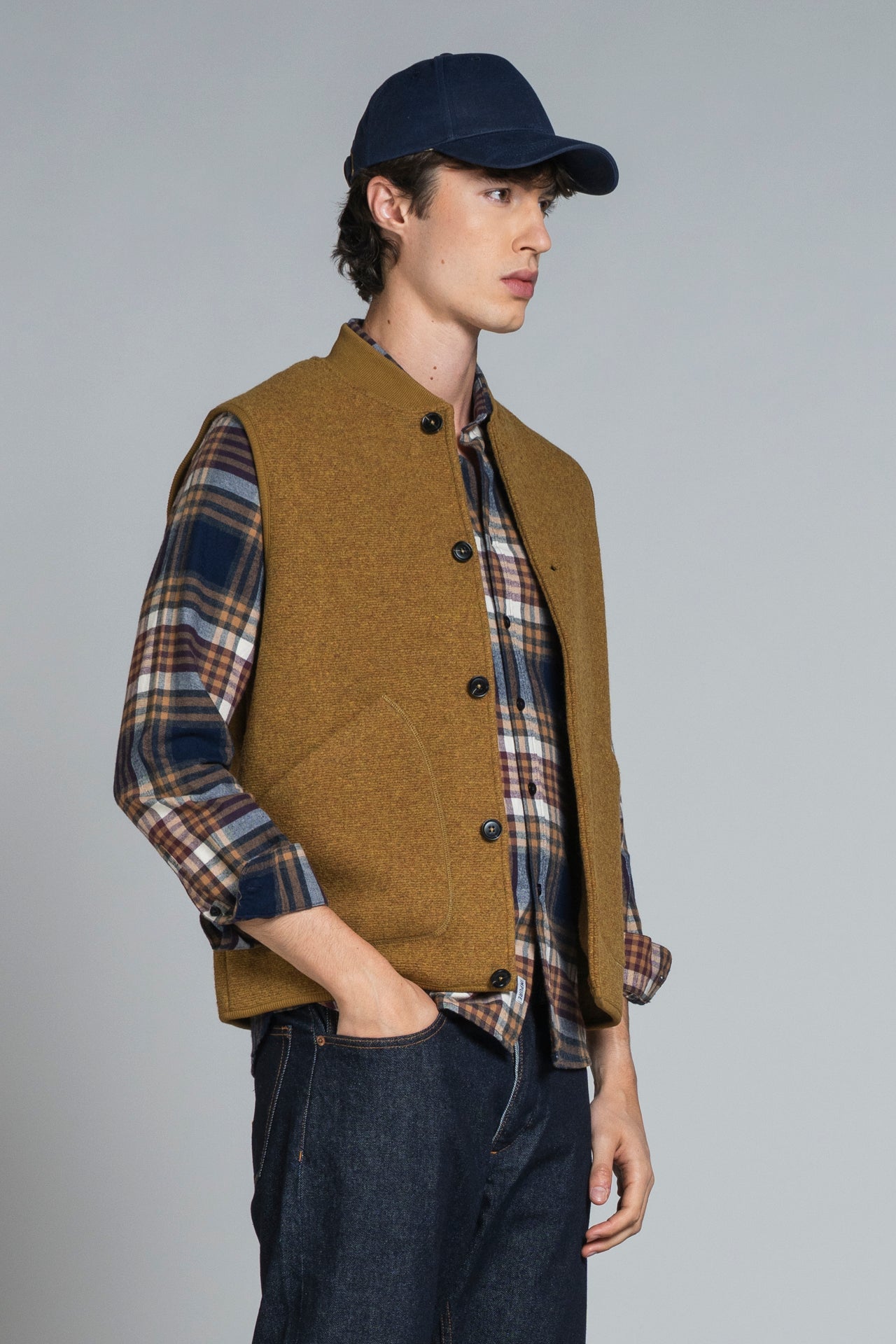 Gilet Dean Mix Wool Ocra