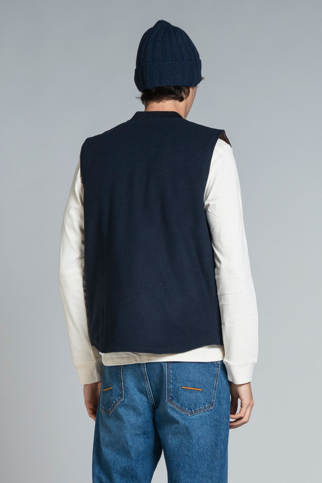 Gilet Martin Mix Wool Navy Double Face