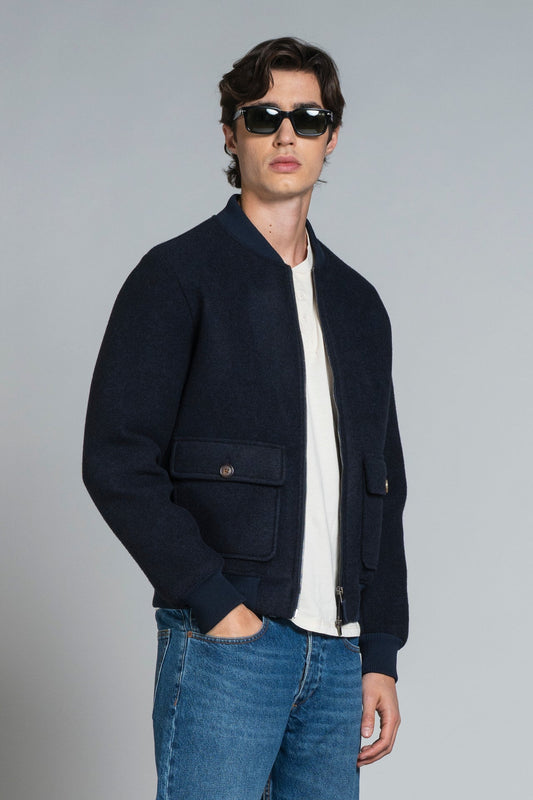 Giacca Bomber Cameron Mix Wool Navy