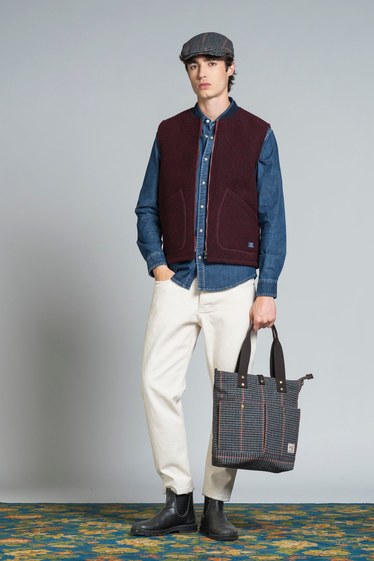 Gilet Terry Mix Wool Bordeaux