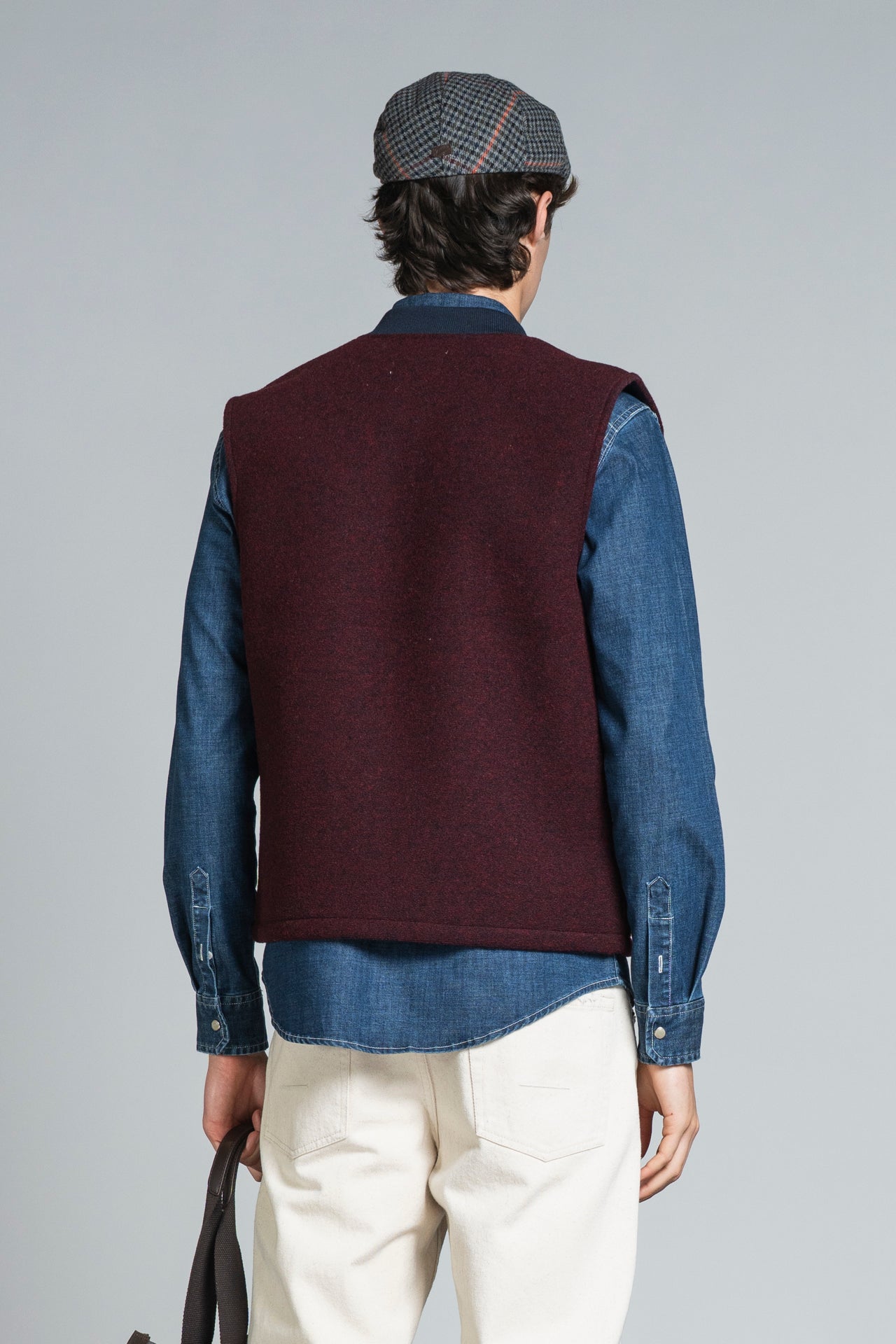 Gilet Terry Mix Wool Bordeaux