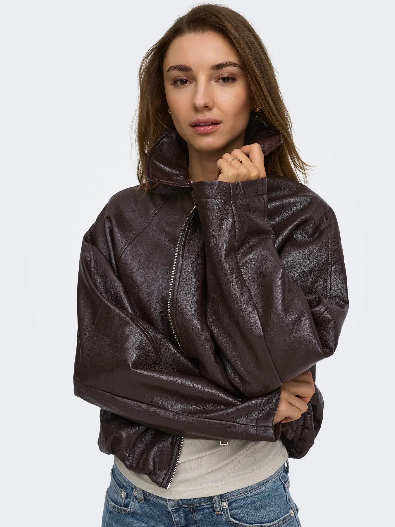 Giacca Masja Leather Bomber Chocolate Torte