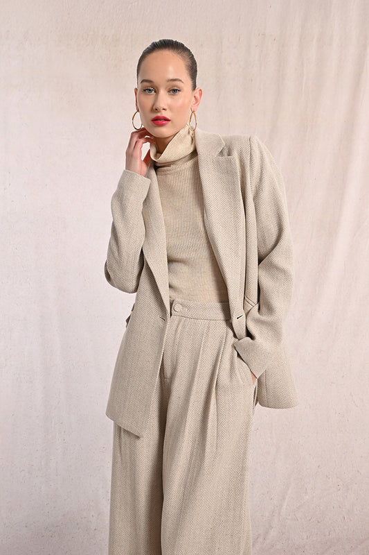 Blazer Woven Beige