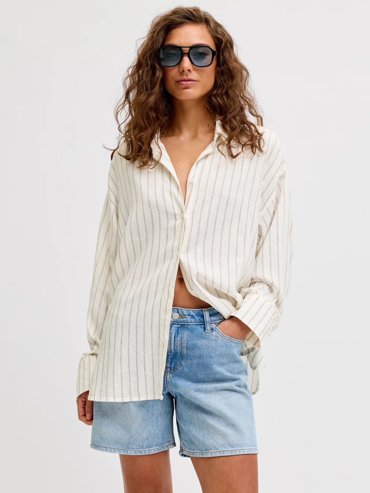 Camicia Almira Linen Blanc De Blanc