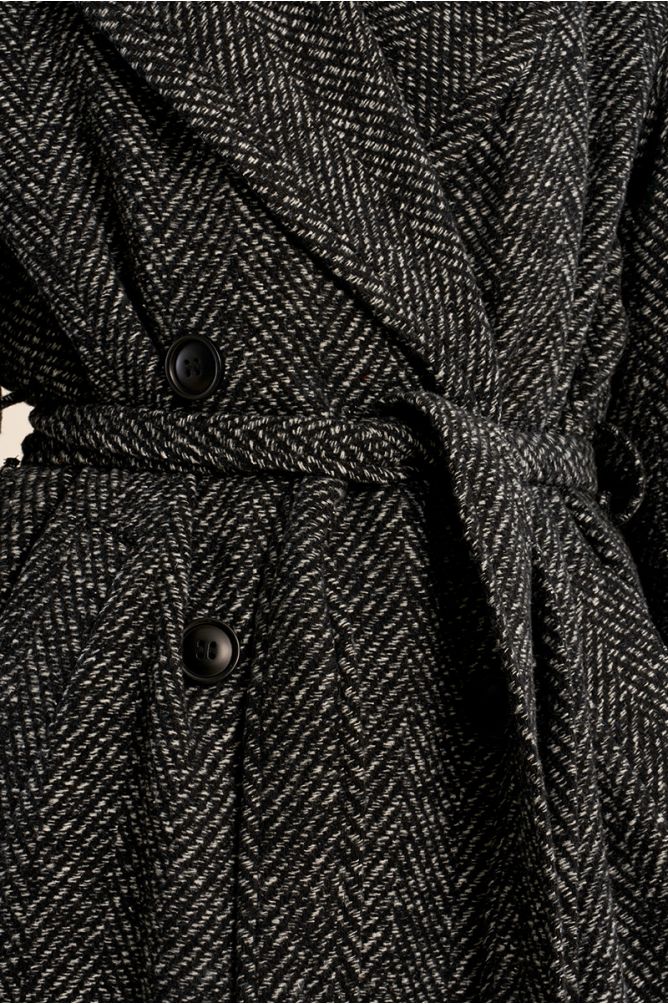 Cappotto Herringbone Black
