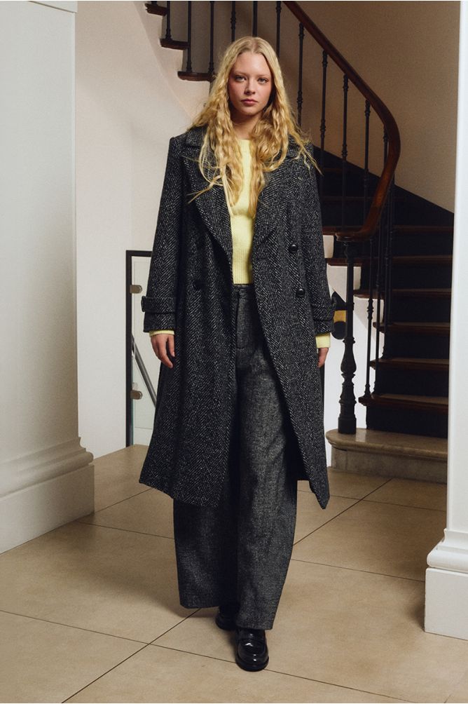 Cappotto Herringbone Black