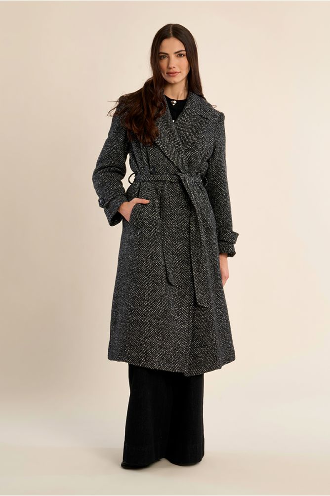 Cappotto Herringbone Black