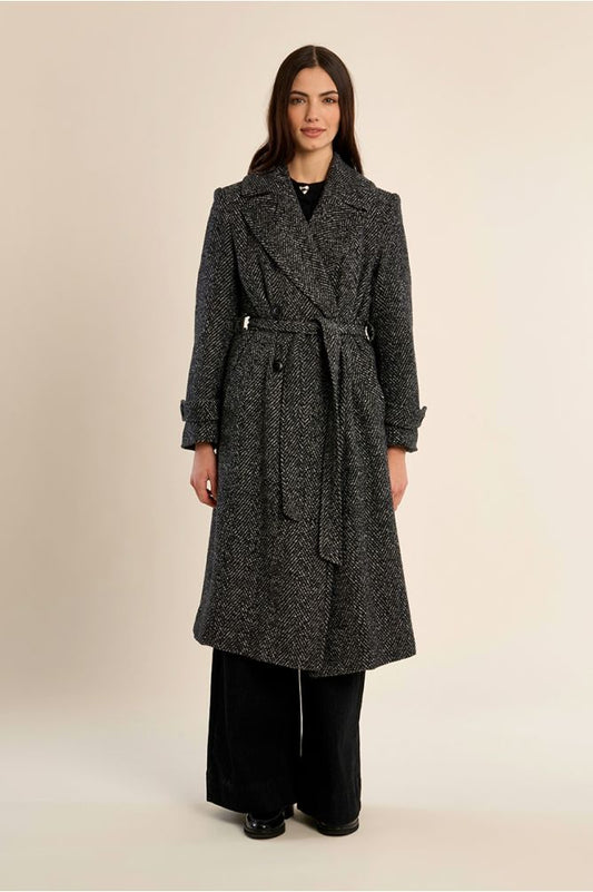 Cappotto Herringbone Black