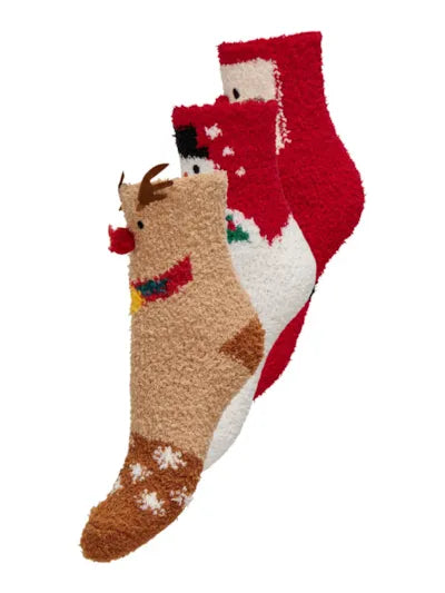 Box Calze Christmas 3 Socks Red