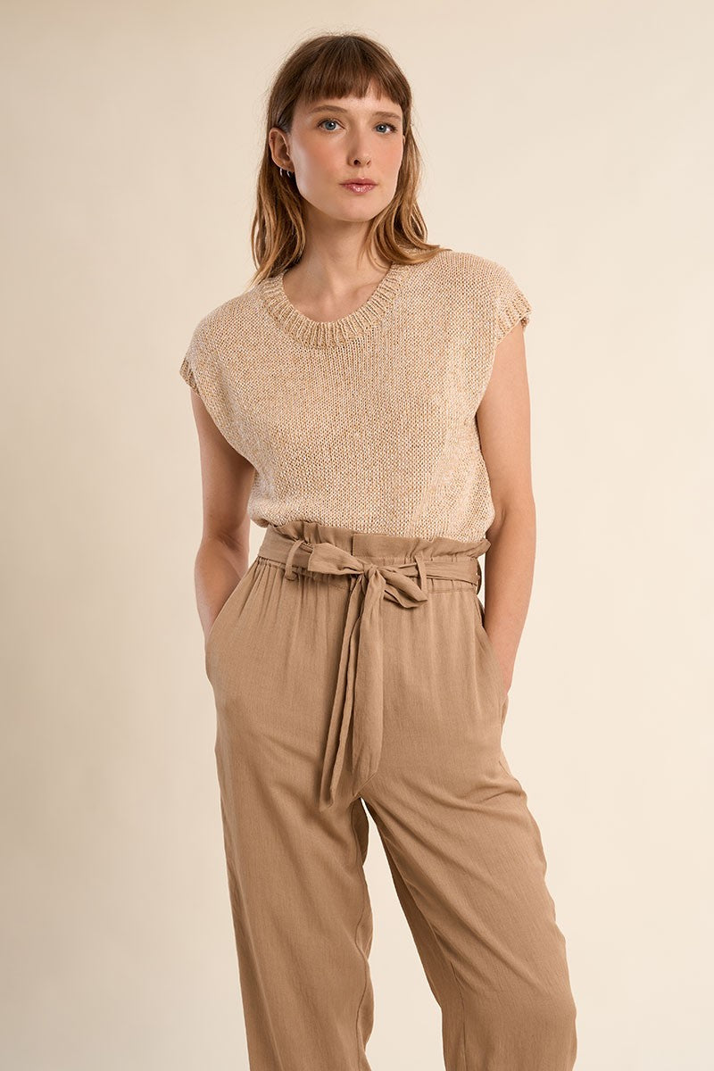 Pantalone Belt Beige