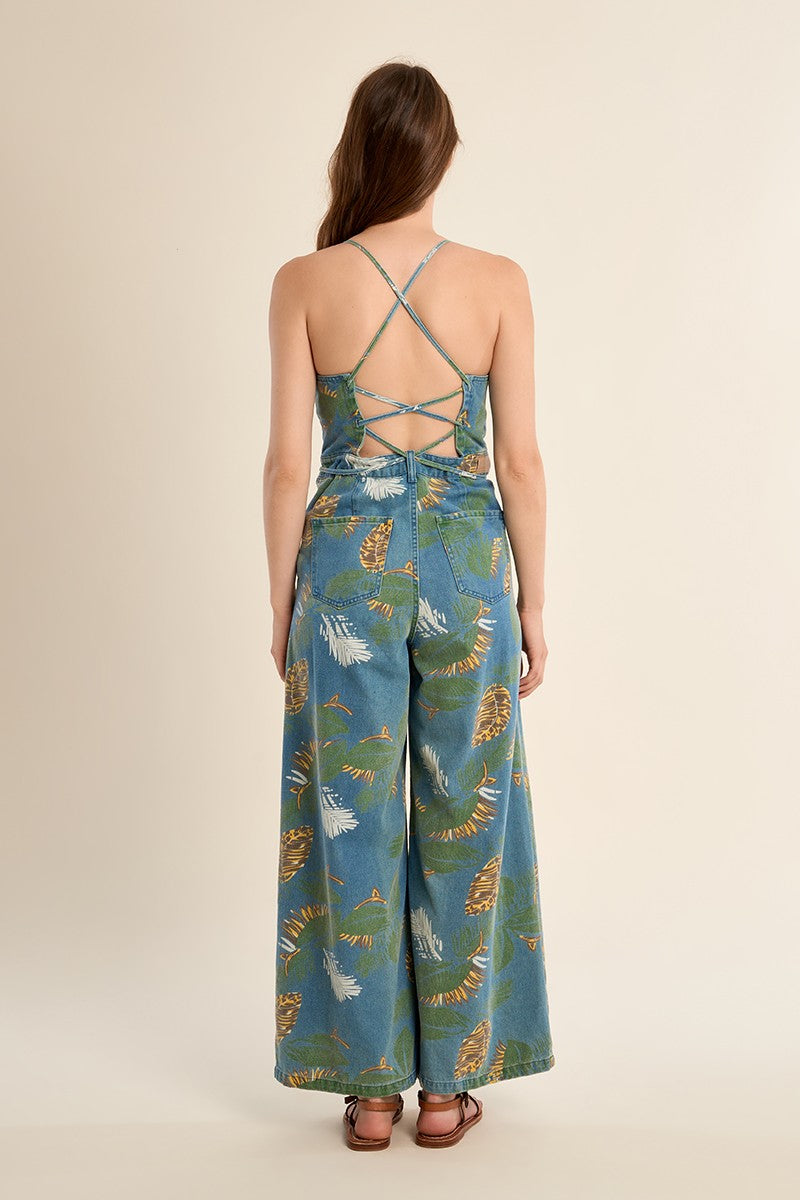 Salopette Denim Printed