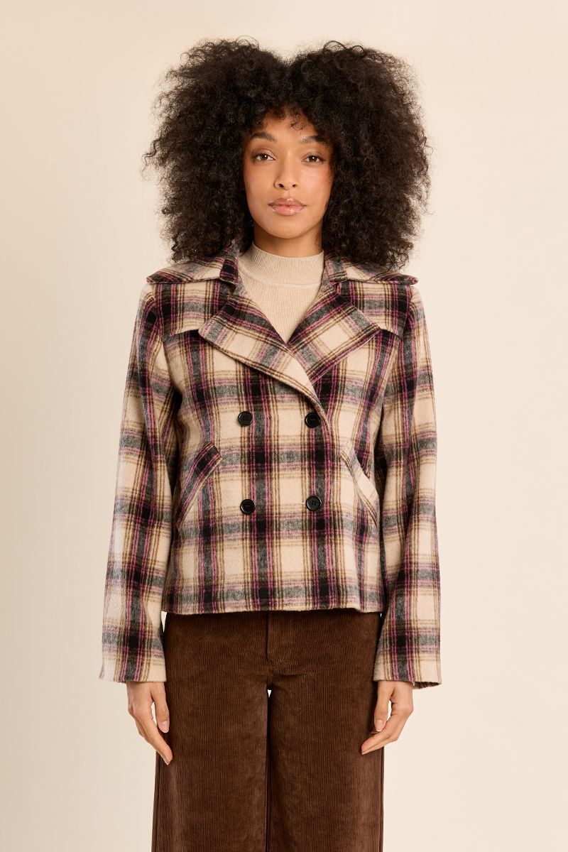 Cappotto Plaid Beige