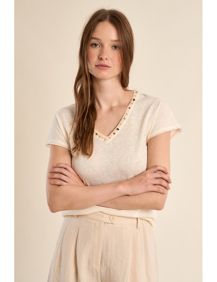 T-Shirt Embroidery Off White