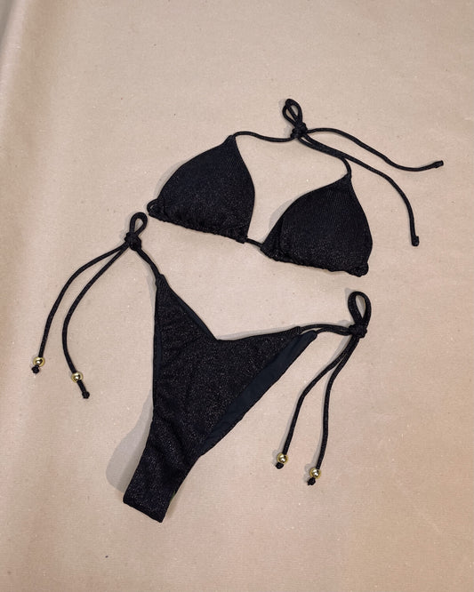 Bikini Triangolo Diamond Ribs Black