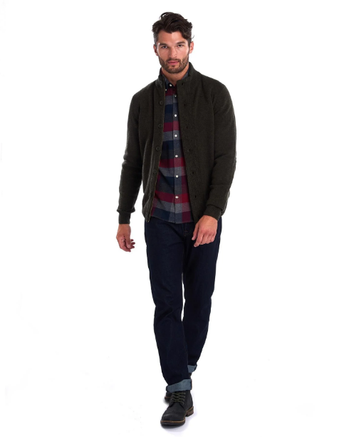 Cardigan Patch Zip Olive